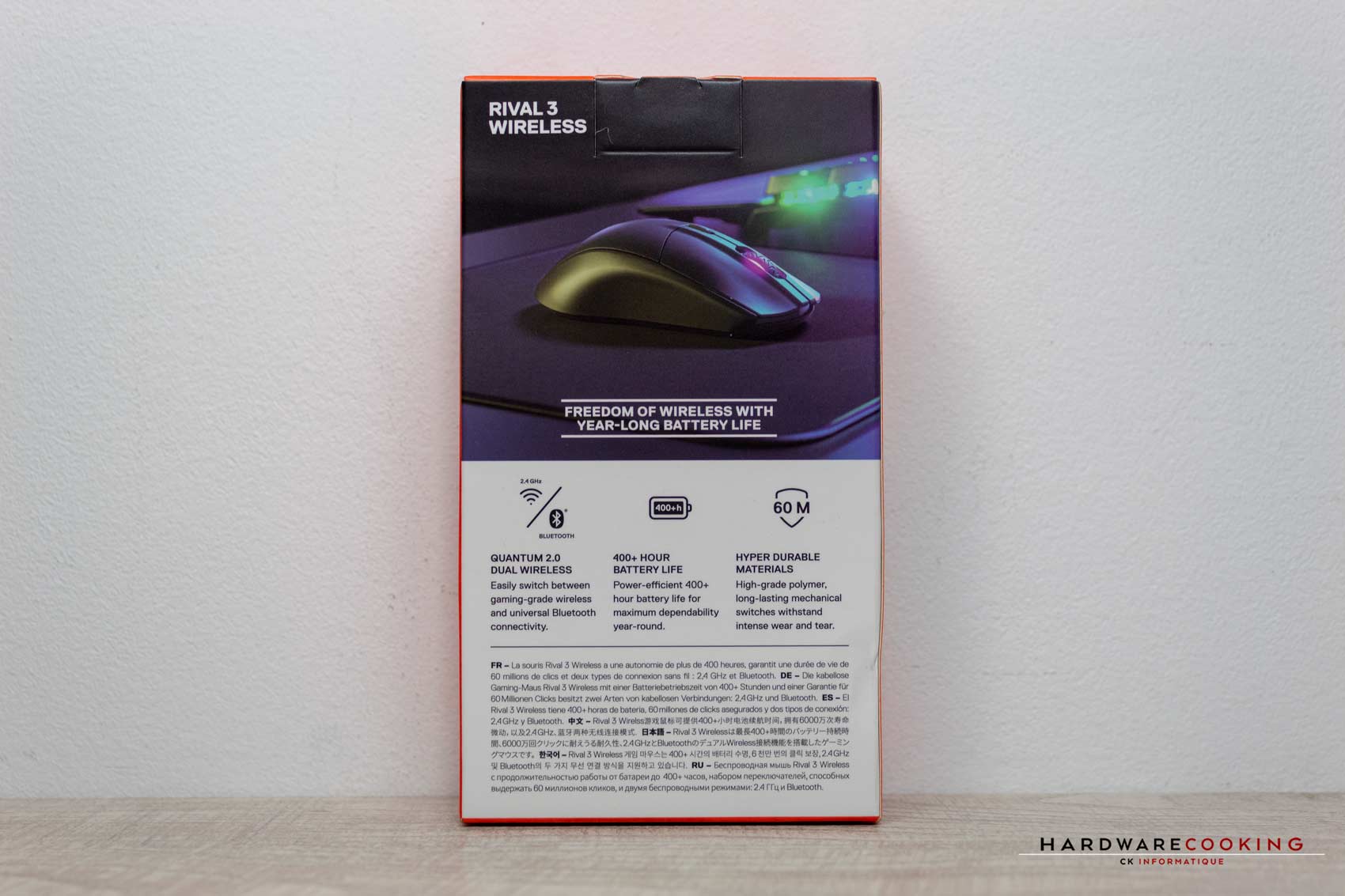 SteelSeries Rival 3 Wireless - Souris Gamer - Plus de 400 Heures  d'autonomie - Dual Wireless 2,4 GHz et Bluetooth 5.0-60 Millions de clics  Noir : : Jeux vidéo